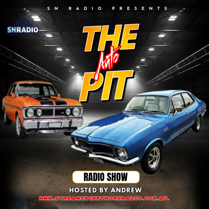 The Auto Pit LIVE Radio show on SN Radio. This picture features a Ford Falcon GT and a Holden LJ Torana both Australian made cars.